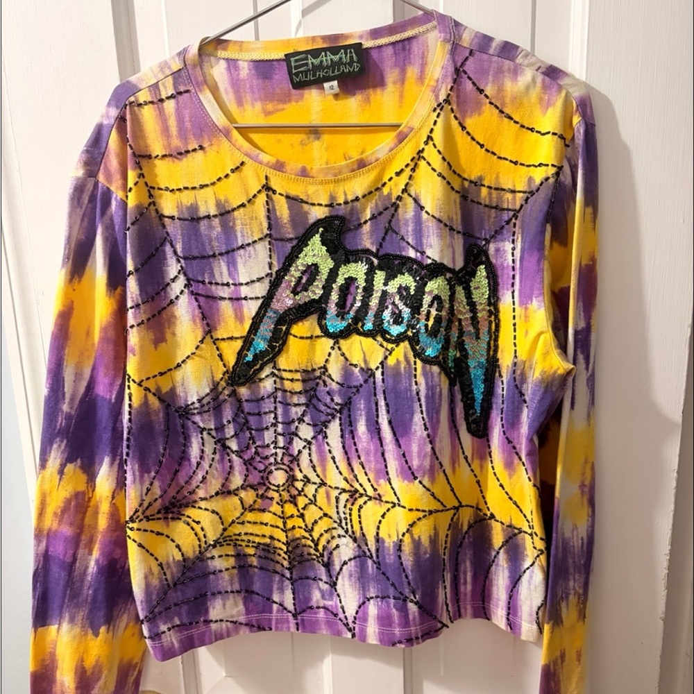 Emma Mulholland Beaded Poision Tie-Dye Long Sleeve Top